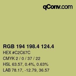 カラーコード: RGB 194 198.4 124.4 | qconv.com