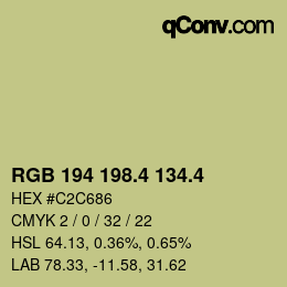 カラーコード: RGB 194 198.4 134.4 | qconv.com