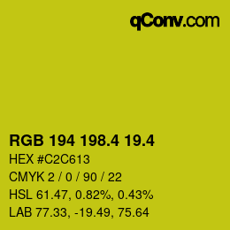 カラーコード: RGB 194 198.4 19.4 | qconv.com
