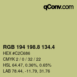 カラーコード: RGB 194 198.8 134.4 | qconv.com