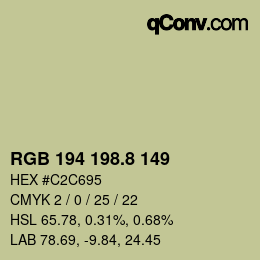 Color code: RGB 194 198.8 149 | qconv.com