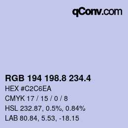 カラーコード: RGB 194 198.8 234.4 | qconv.com
