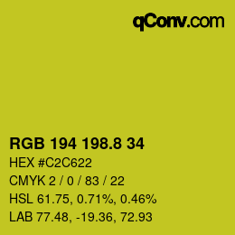 カラーコード: RGB 194 198.8 34 | qconv.com