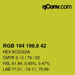 カラーコード: RGB 194 198.8 42 | qconv.com