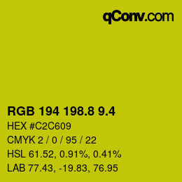 カラーコード: RGB 194 198.8 9.4 | qconv.com