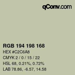 Color code: RGB 194 198 168 | qconv.com