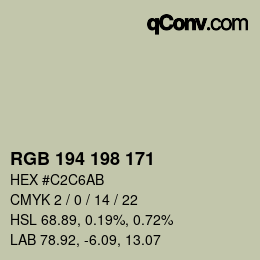 Color code: RGB 194 198 171 | qconv.com