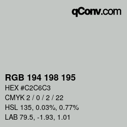 Color code: RGB 194 198 195 | qconv.com