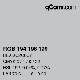 Color code: RGB 194 198 199 | qconv.com