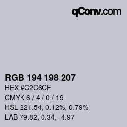 Color code: RGB 194 198 207 | qconv.com