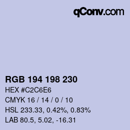 Farbcode: RGB 194 198 230 | qconv.com