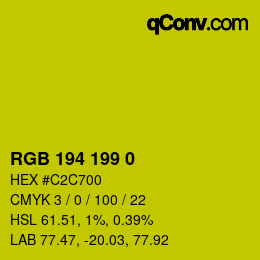 Color code: RGB 194 199 0 | qconv.com