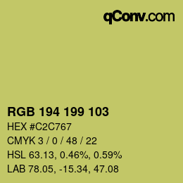 カラーコード: RGB 194 199 103 | qconv.com
