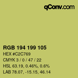 Color code: RGB 194 199 105 | qconv.com