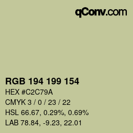 Color code: RGB 194 199 154 | qconv.com