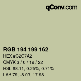 カラーコード: RGB 194 199 162 | qconv.com