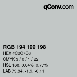 Color code: RGB 194 199 198 | qconv.com