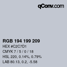 Color code: RGB 194 199 209 | qconv.com