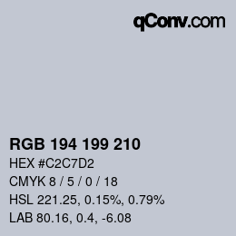 カラーコード: RGB 194 199 210 | qconv.com