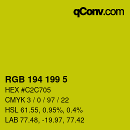 Color code: RGB 194 199 5 | qconv.com