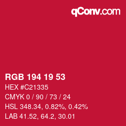 Farbcode: RGB 194 19 53 | qconv.com