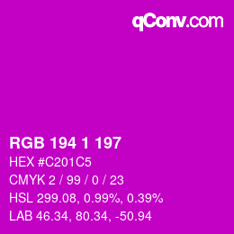 カラーコード: RGB 194 1 197 | qconv.com