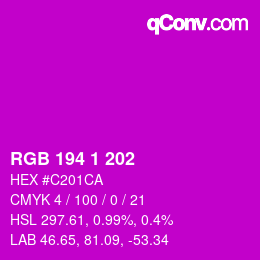カラーコード: RGB 194 1 202 | qconv.com