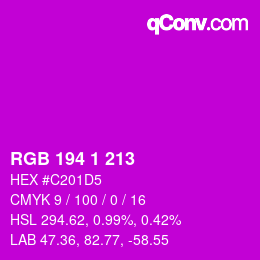 カラーコード: RGB 194 1 213 | qconv.com