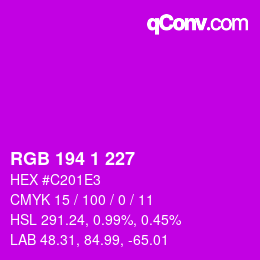 カラーコード: RGB 194 1 227 | qconv.com