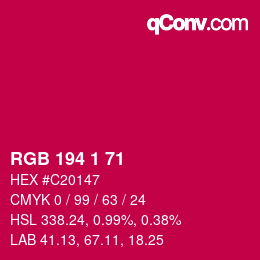 Color code: RGB 194 1 71 | qconv.com