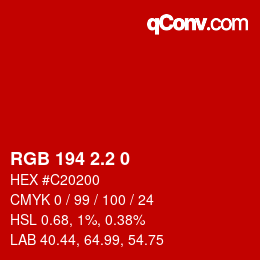 カラーコード: RGB 194 2.2 0 | qconv.com