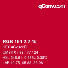 カラーコード: RGB 194 2.2 45 | qconv.com