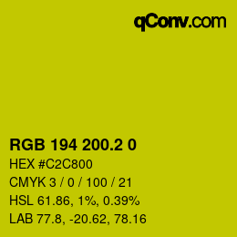 カラーコード: RGB 194 200.2 0 | qconv.com