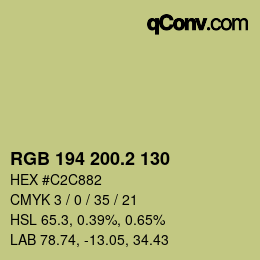 カラーコード: RGB 194 200.2 130 | qconv.com