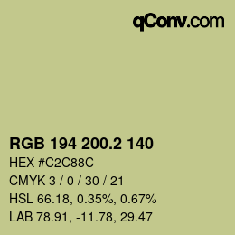 Color code: RGB 194 200.2 140 | qconv.com