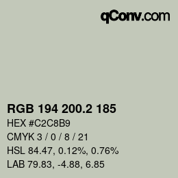Color code: RGB 194 200.2 185 | qconv.com