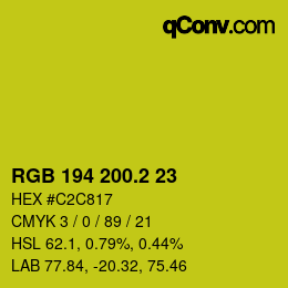 カラーコード: RGB 194 200.2 23 | qconv.com