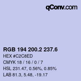 カラーコード: RGB 194 200.2 237.6 | qconv.com