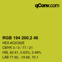 カラーコード: RGB 194 200.2 46 | qconv.com