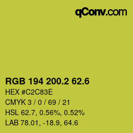 カラーコード: RGB 194 200.2 62.6 | qconv.com