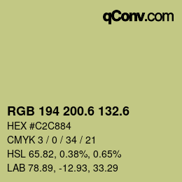 カラーコード: RGB 194 200.6 132.6 | qconv.com