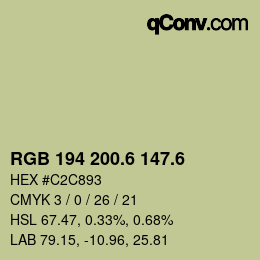 カラーコード: RGB 194 200.6 147.6 | qconv.com