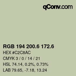 カラーコード: RGB 194 200.6 172.6 | qconv.com