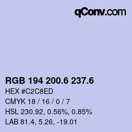 カラーコード: RGB 194 200.6 237.6 | qconv.com