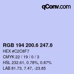 カラーコード: RGB 194 200.6 247.6 | qconv.com