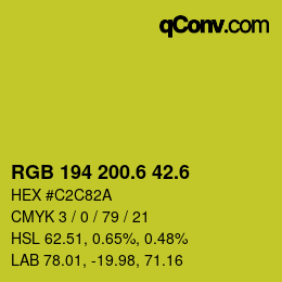 カラーコード: RGB 194 200.6 42.6 | qconv.com