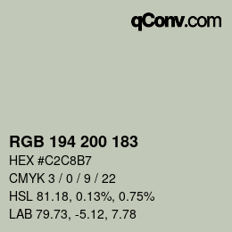 Farbcode: RGB 194 200 183 | qconv.com
