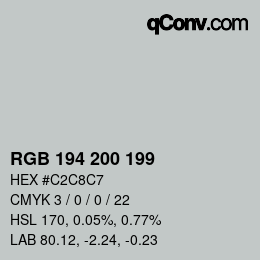 Color code: RGB 194 200 199 | qconv.com