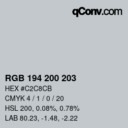 カラーコード: RGB 194 200 203 | qconv.com
