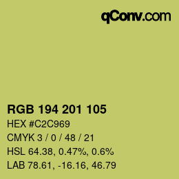 Color code: RGB 194 201 105 | qconv.com